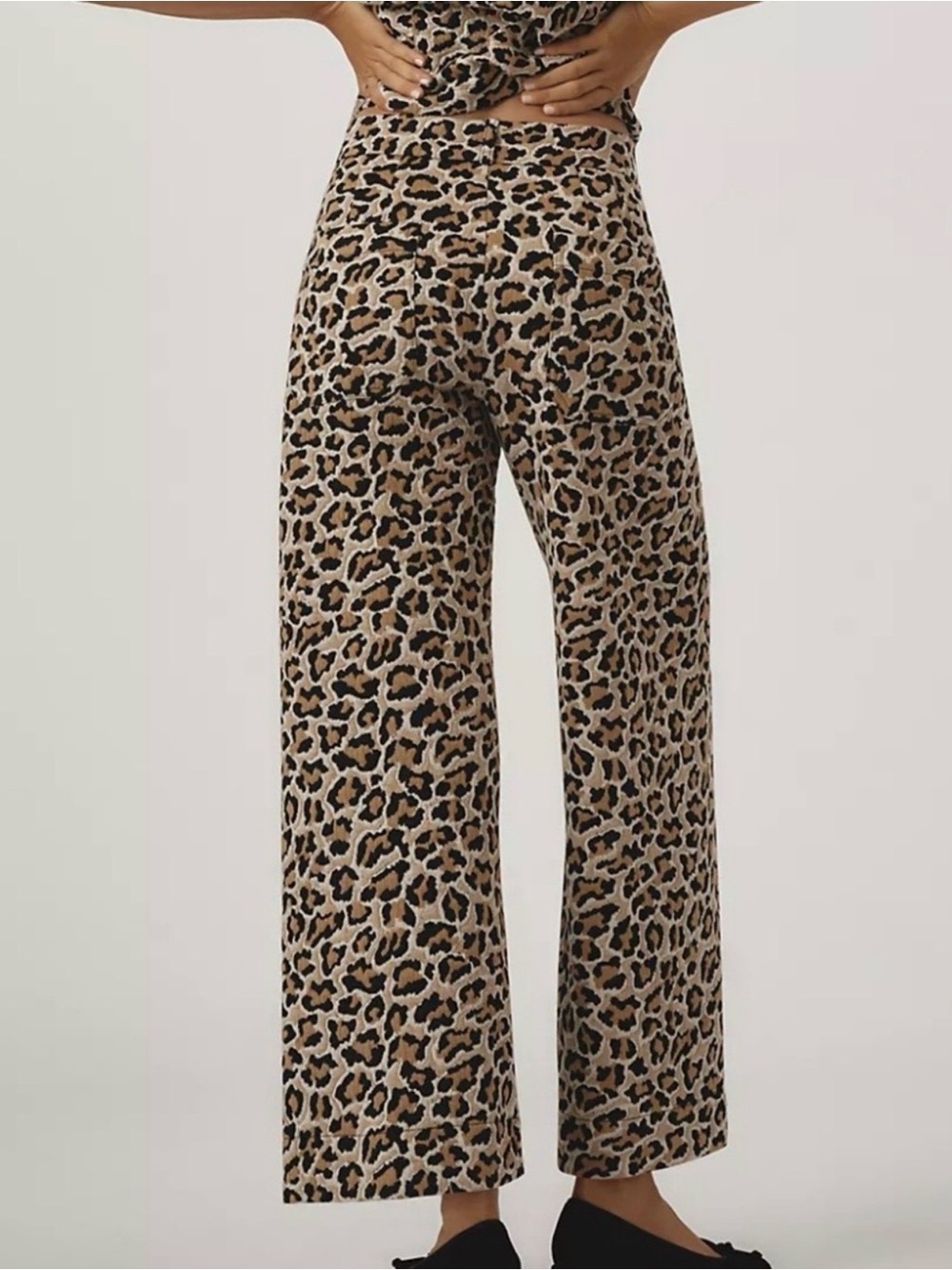 Anthropologie Maeve Leopard Print Wide Leg Pants - Picture 2 of 7